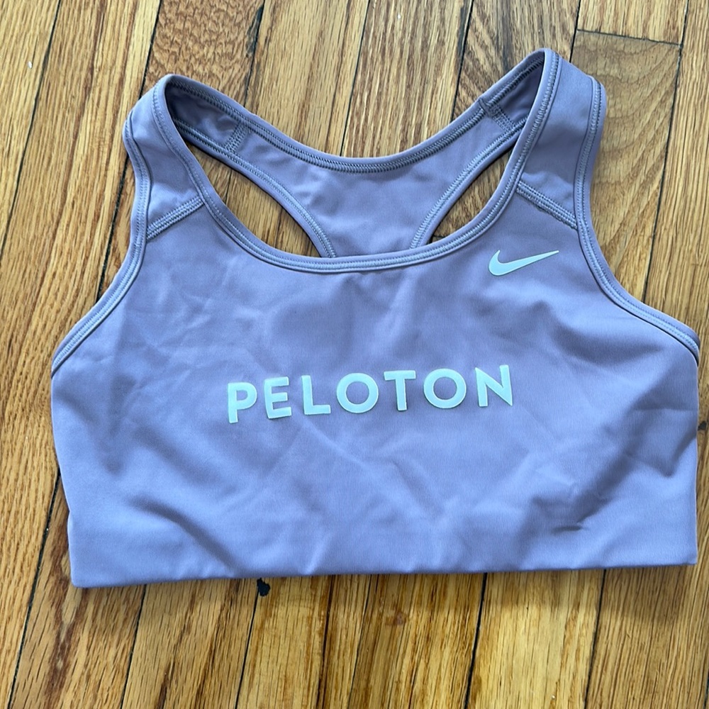 Nike x Peloton lilac sports bra